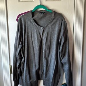 Grey lands end button cardigann . No tags. Never worn
